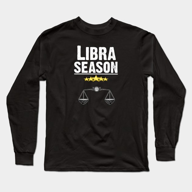 Libra Season Zodiac Star Signs Horoscope Long Sleeve T-Shirt by CoolApparelShop